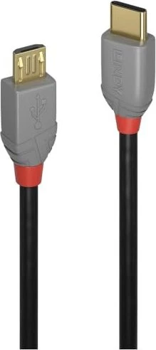 Lindy 1m USB 2.0 Typ C an Micro-B Kabel Anthra Line