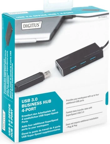 Digitus Office Hub, USB-Hub, 4x USB-A 3.0, USB-A 3.0 [Stecker]