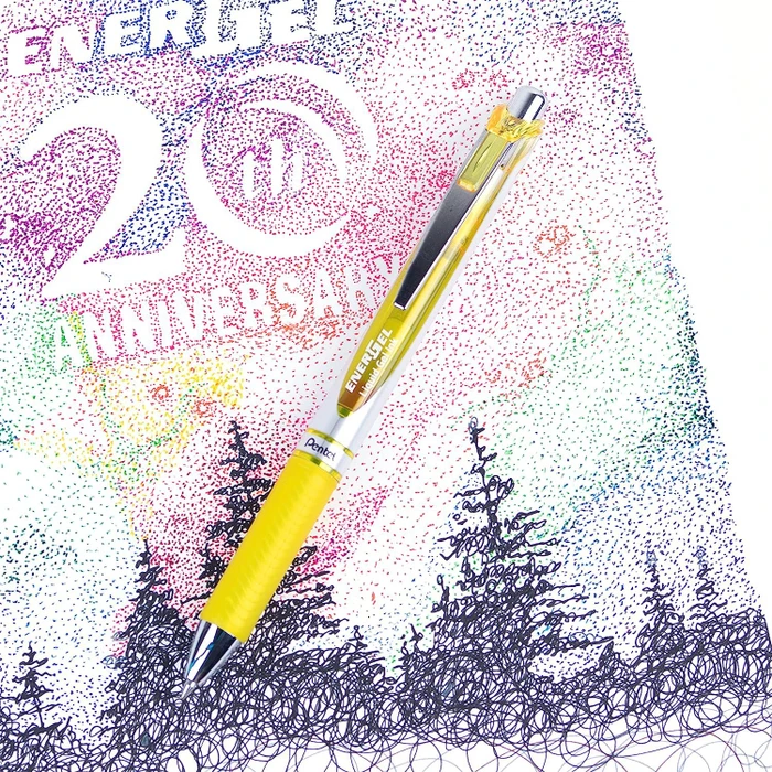 Pentel EnerGel XM BL77 Gelroller gelb/silber, 12er-Pack