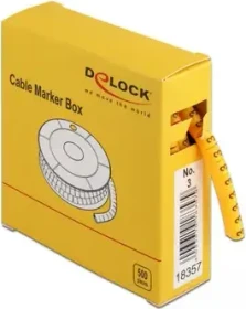 DeLOCK Kabelmarker Box, Nummer 3, gelb, 500 Stück