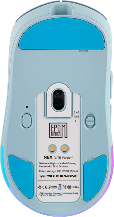 Epomaker Nex Lite Wireless Gaming Mouse mit Ladestation, blau, USB/Bluetooth