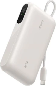 Belkin UltraCharge Powerbank mit integriertem Kabel (20 cm) 10K beige