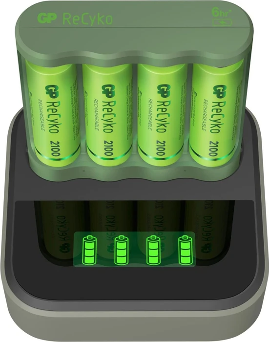 GP Batteries ReCyko Speed Charger Dock (USB) D451 + Everyday Charger (USB) B421 inkl. 4x AA NiMh 2100mAh