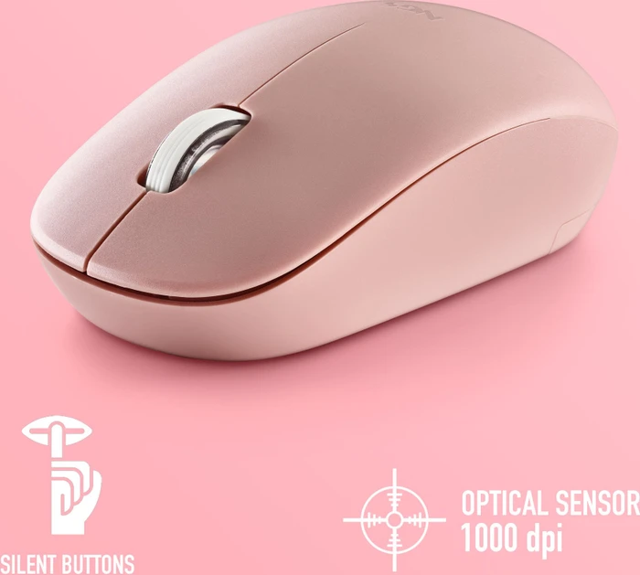 NGS Fog Pro Silent Wireless Mouse rosa, USB