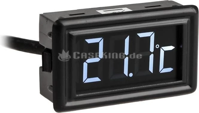 XSPC LCD Temperatursensor schwarz, weiße Schrift inkl. 1/4" Sensor V3