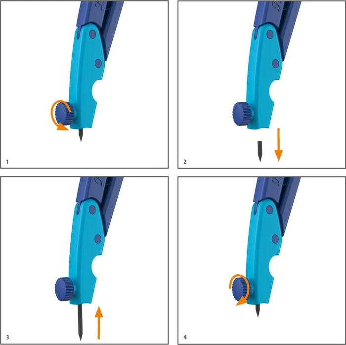 Pelikan griffix Ergonomischer Schulzirkel, hellblau/dunkelblau, Blister