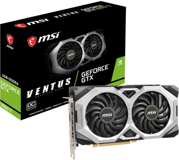 MSI GeForce GTX 1660 Ti Ventus 6G OC, 6GB GDDR6, HDMI, 3x DP