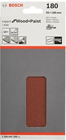 Bosch Professional C430 Expert for Wood and Paint Schleifblatt K180, 93x186mm, 10 Stück