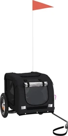 vidaXL Hunde 124x53cm Fahrradanhänger schwarz