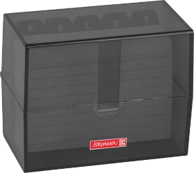 Brunnen Karteibox, A7, onyx/transparent, inkl. 100 Karteikarten