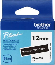 Brother Btag-335 Beschriftungsband, 12mm, weiß/schwarz