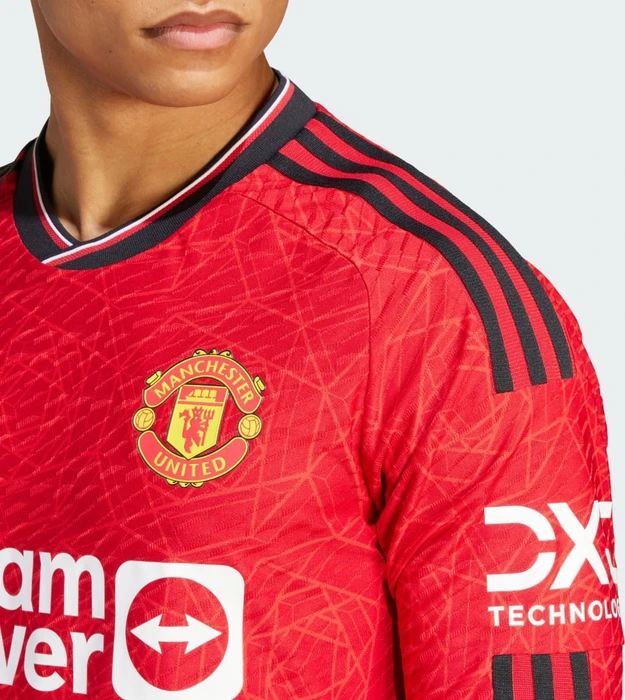 adidas Manchester United Authentic 2023/2024 Heimtrikot langarm team collegiate red (Herren)