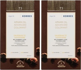 Korres Argan Oil Permanent Hair Colorant Haarfarbe 7.1 aschblond