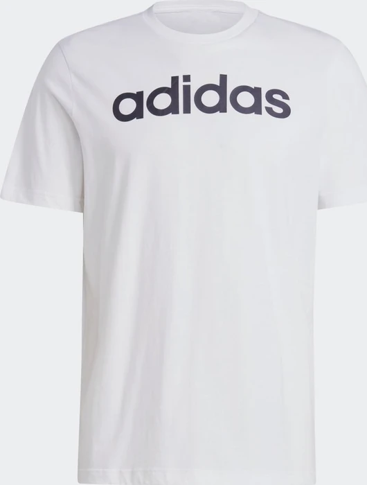 adidas Essentials Single Jersey Linear Embroidered Logo T-Shirt kurzarm weiß/schwarz (Herren)