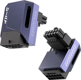 EZDIY-FAB 12V-2x6 Winkeladapter 90°, Variante STD, Sense-Pins an der Unterseite, violett (DE2-Shirudu 12+4P STD GPU Adapter-90-P)
