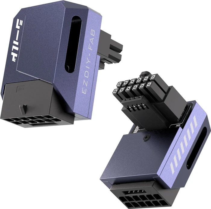 EZDIY-FAB 12V-2x6 Winkeladapter 90°, Variante STD, Sense-Pins an der Unterseite, violett