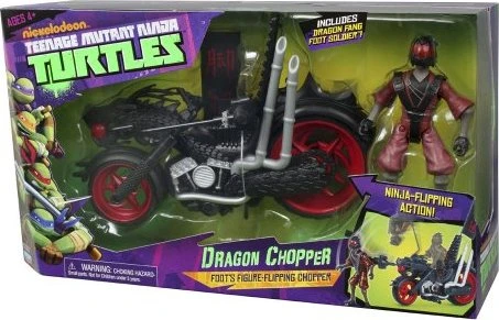 Nickelodeon Teenage Mutant Ninja Turtles - Fahrzeug - Dragon Chopper mit Foot Soldier Figur