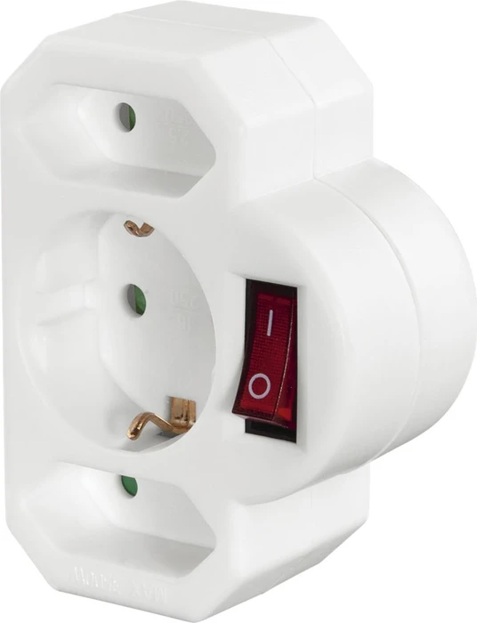 Hama Adapterstecker mit Schalter, 3-fach