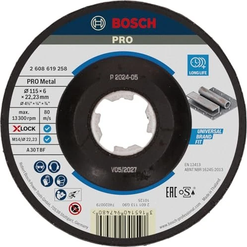 Bosch Professional X-LOCK Expert for Metal Schleifscheibe, 115x6x22.23mm, 1 Stück