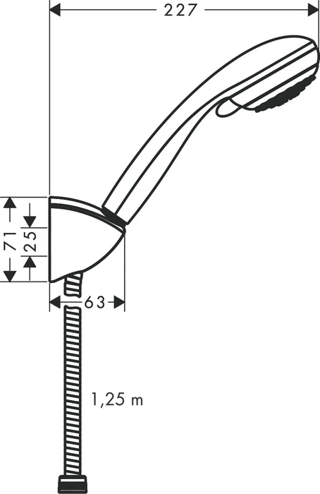 Hansgrohe Crometta 85 Brausehalterset Vario mit Brauseschlauch 125cm chrom