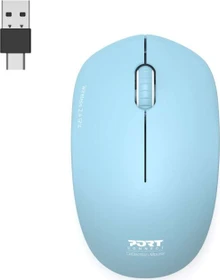 Port Designs Wireless Mouse Collection II pastellblau, USB-C/USB-A