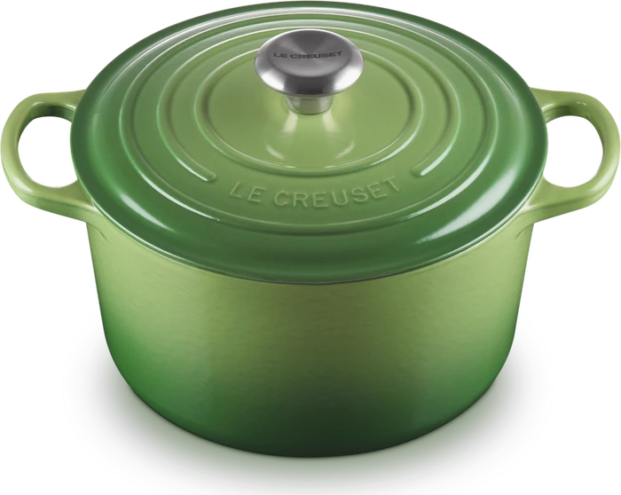 Le Creuset Signature Gusseisen Bräter rund hoch 24cm 5l bamboo green