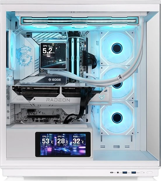 Thermaltake Stage 450 TG ARGB Snow, Glasfenster