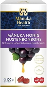 Manuka Health MGO 400+ Hustenbonbons Schwarze Johannisbeere, 100g