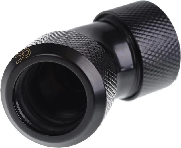 Alphacool Eiszapfen 45° 16mm L-Verbinder für Rohre G1/4", schwarz