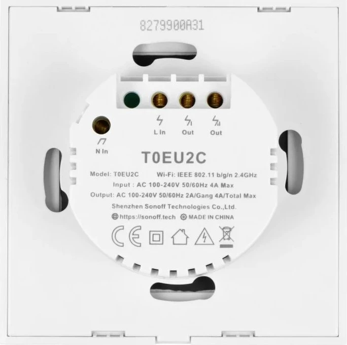 Sonoff TX T0EU2C Smart Wall Switch weiß, 2-fach