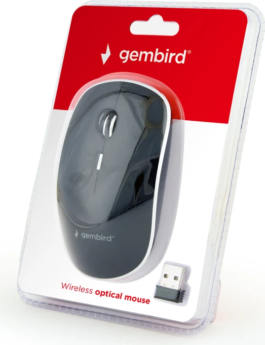 Gembird Wireless Optical Mouse 4B-01 schwarz/silber, USB