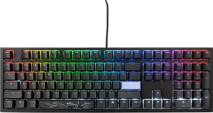 Ducky Shine 7 PBT, LEDs RGB, Blackout Edition, schwarz, MX SILENT RGB RED, USB, US