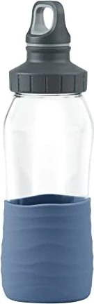 Emsa Drink2Go Glas Trinkflasche 500ml aqua blau