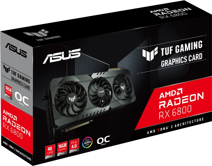 ASUS TUF Gaming Radeon RX 6800 OC, TUF-RX6800-O16G-GAMING, 16GB GDDR6, HDMI, 3x DP