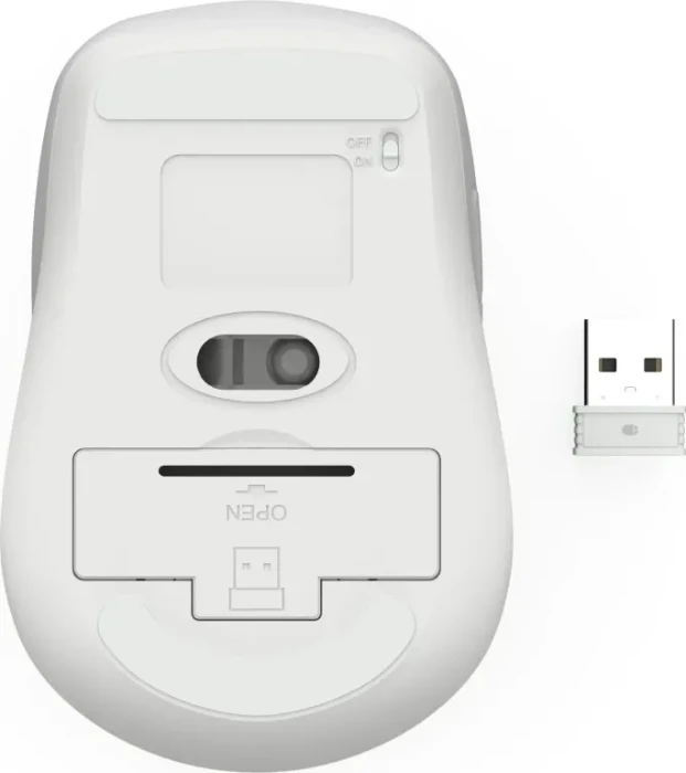 Hama WM-450 Silent Wireless Multi-Device Mouse weiß/grau, USB/Bluetooth