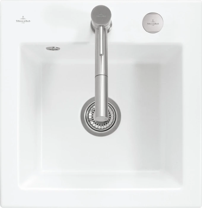 Villeroy & Boch Subway 50 S Einbau Becken mittig mit Ablauffernbedienung weiß alpin