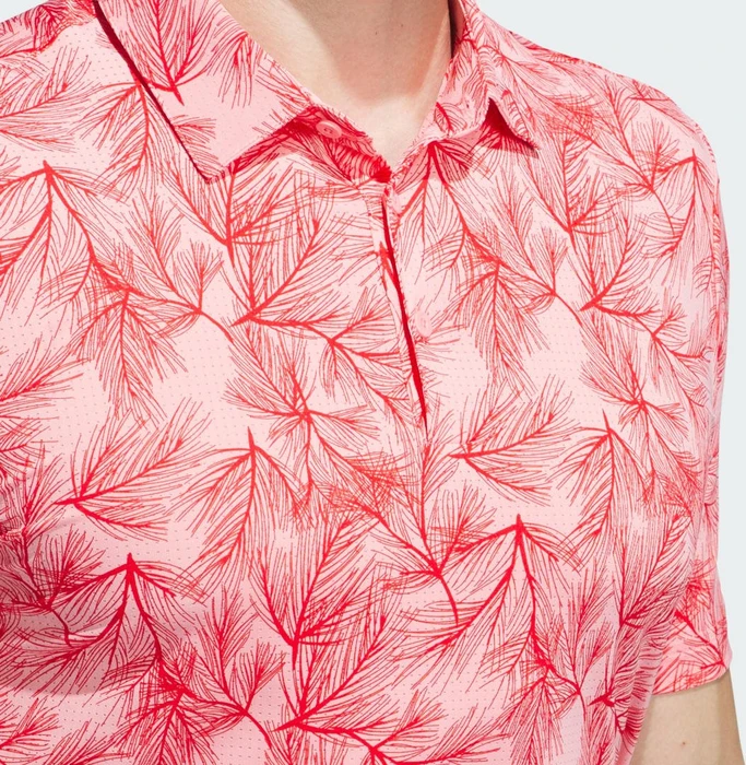 adidas Ultimate365 Mesh Print Poloshirt kurzarm semi pink spark/better scarlett (Herren)