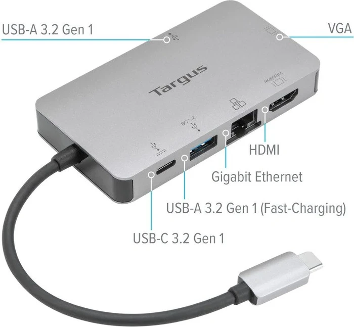 Targus USB-C DP Alt Mode Single Video 4K HDMI/VGA Docking Station, USB-C 3.0 [Stecker]