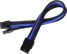 SilverStone PP07-PCIBA, 6/8-Pin PCIe Verlängerung 250mm, sleeved schwarz/blau (SST-PP07-PCIBA)
