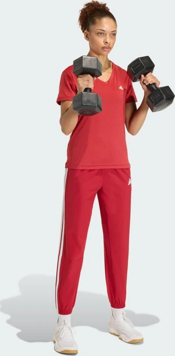 adidas Train Essentials 3-Streifen Woven Trainingshose lang active maroon/white (Damen)