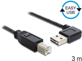DeLOCK EASY-USB 2.0 Kabel, USB-A 90° horizontal gewinkelt [Stecker] auf USB-B [Stecker], 3m (83376)