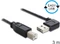 DeLOCK EASY-USB 2.0 Kabel, USB-A 90° horizontal gewinkelt [Stecker] auf USB-B [Stecker], 3m Vorschaubild