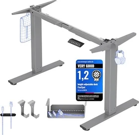 FlexiSpot EG1 elektrisch höhenverstellbares Sitz-Steh-Schreibtischgestell grau