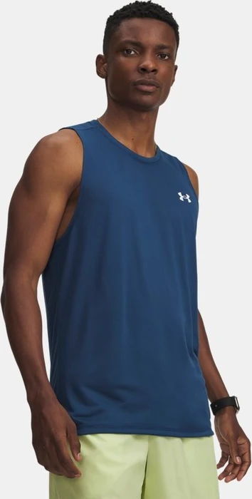 Under Armour Tech Funktionsshirt ärmellos wham blue/white (Herren)