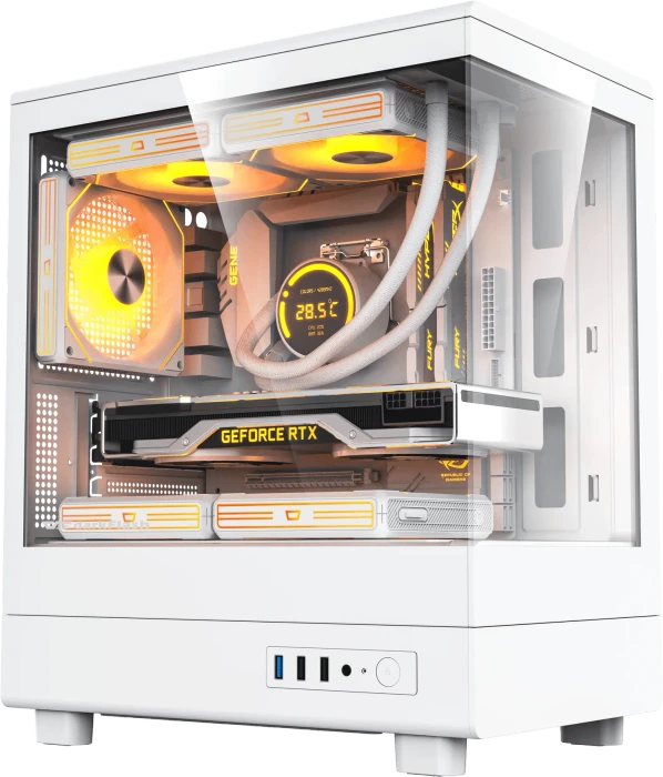 DarkFlash DB330M White, Glasfenster