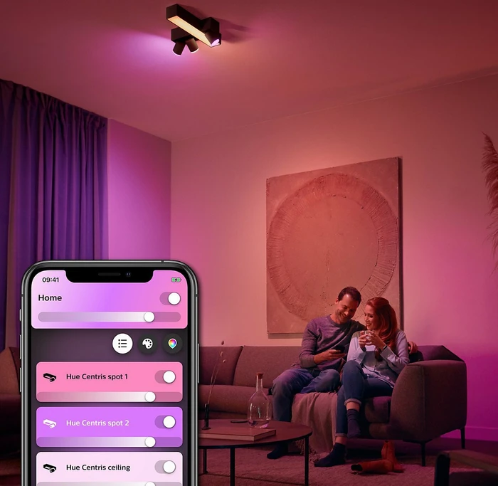 Philips Hue White and Color Ambiance Centris Cross 3 Spot 4-flammig schwarz