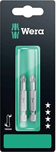 Wera 855/4 TZ SB Pozidriv Bit 1/4", PZ1x50mm, 2 Stück
