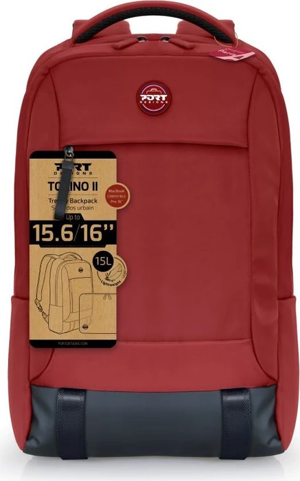 Port Designs Torino II 15.6" - 16" Notebookrucksack, rot/schwarz
