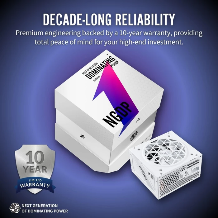 1st Player NGDP Platinum weiß 1000W, ATX 3.1