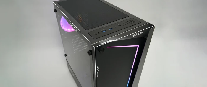 AZZA Apollo 430 DF2, schwarz, Glasfenster